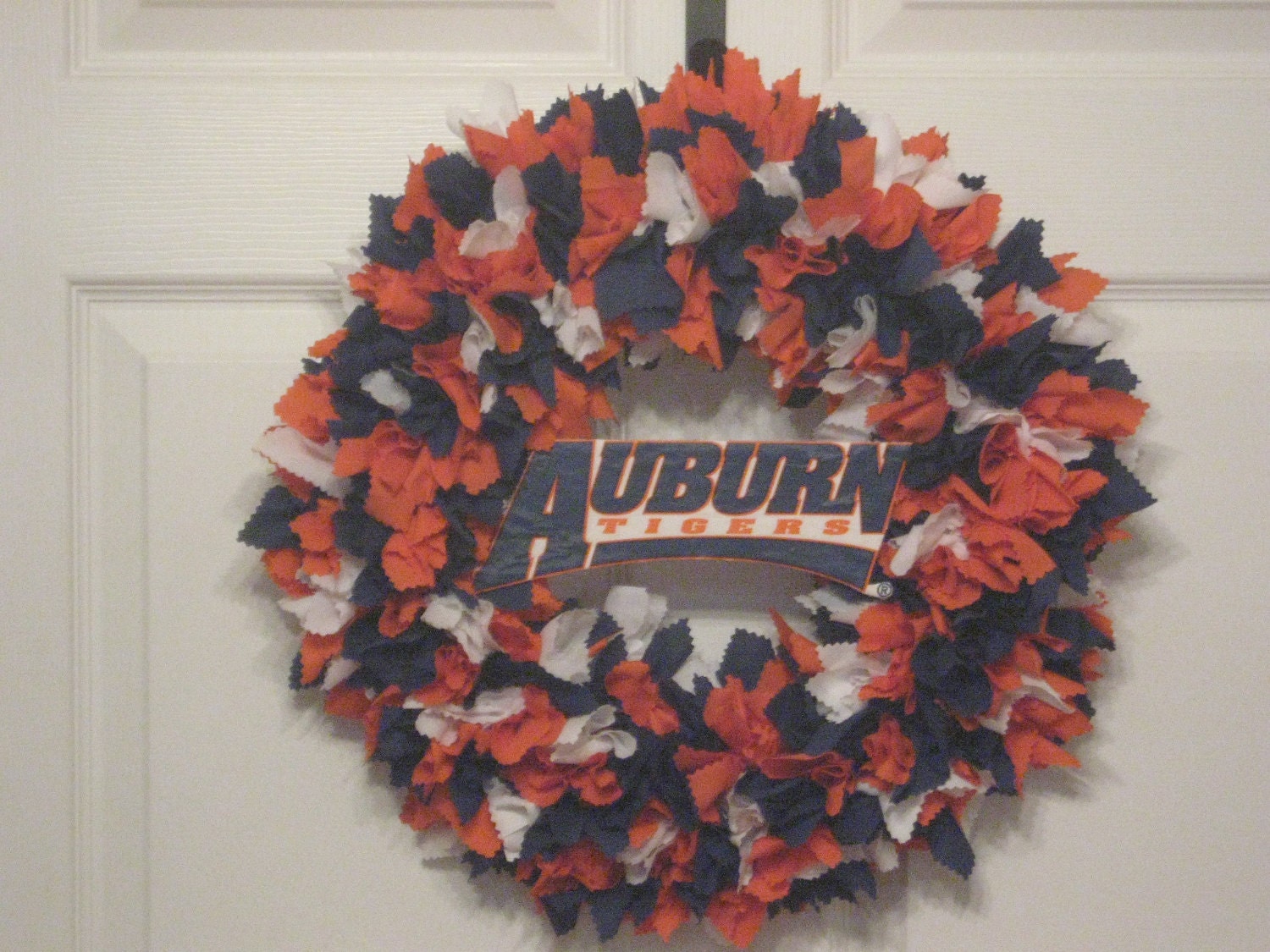 14" Auburn Tigers Fabric Wreath with logos