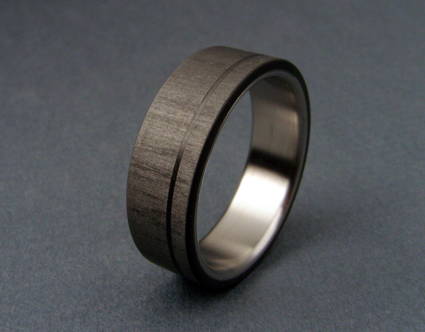 Carbon Fiber and Titanium ring -- Pinstripe