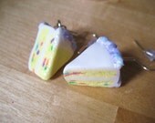 Vanilla funfetti cake earrings made from polymer clay