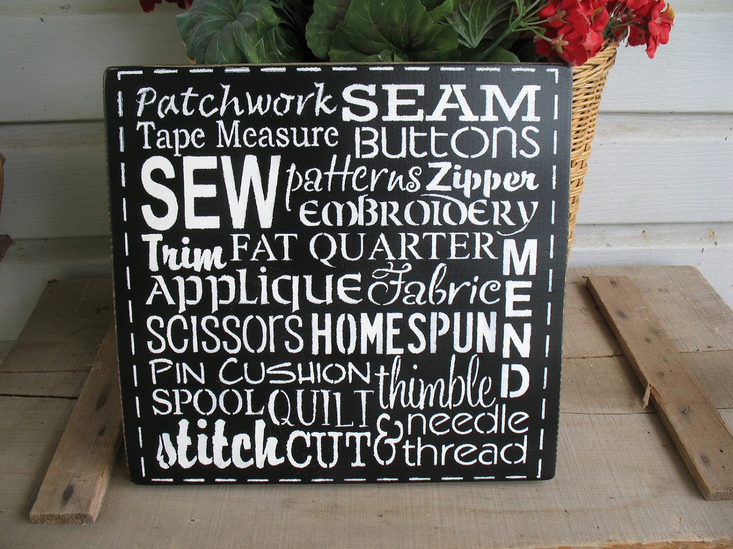 Sewing / Craft Room Wooden Sign Subway Art