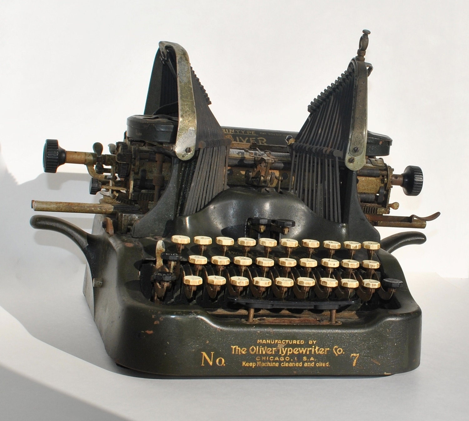 Manual Typewriter Black Antique Vintage Oliver No 7 Collectible