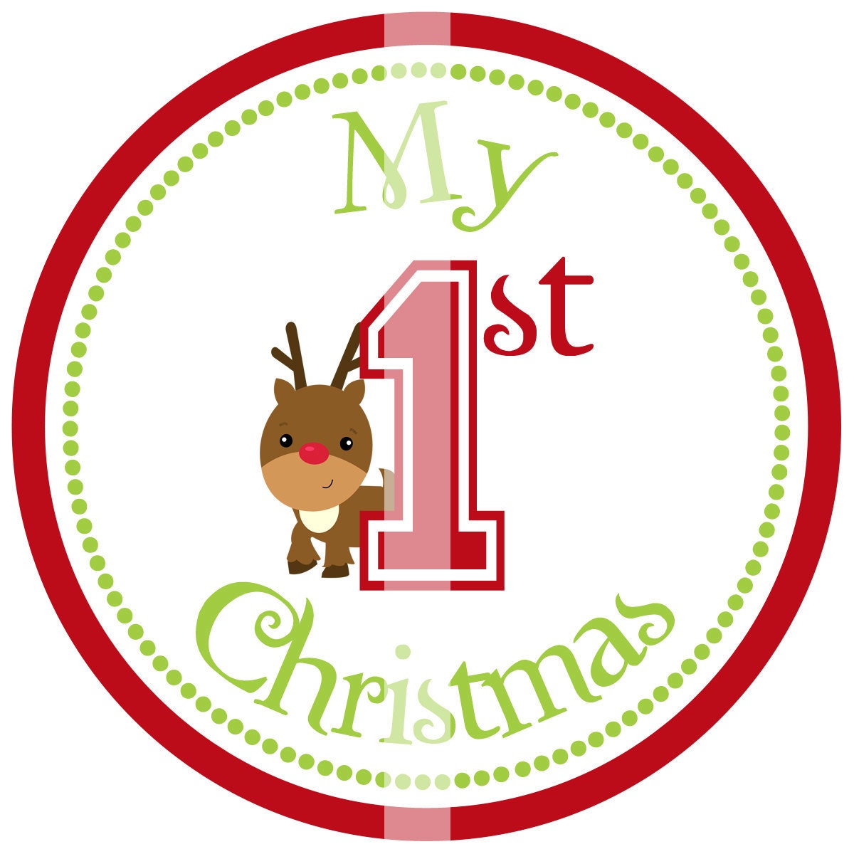 DIY Printable My First Christmas 2 Iron On Transfer - Digital Image for Onesies or Bibs - INSTANT DOWNLOAD