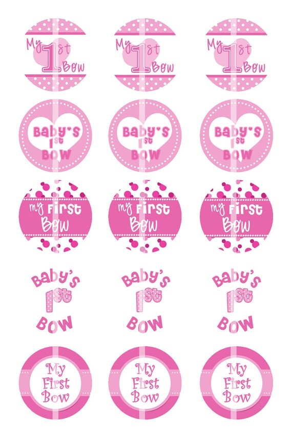Bottle Cap Image Sheet My First Bow Baby's by pixelilicious