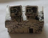 Avengers Cufflinks// Hawk-Eye //Recycled comic Cufflinks// Marvel comic cufflinks