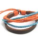 Leather bracelet from the Sky blue cotton rope and Leather cord L06