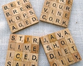 Two Scrabble Coasters Set -- personalize it