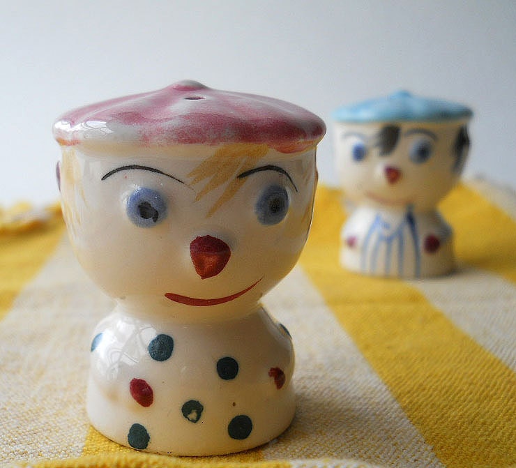 Vintage Clown Salt and Pepper Shakers