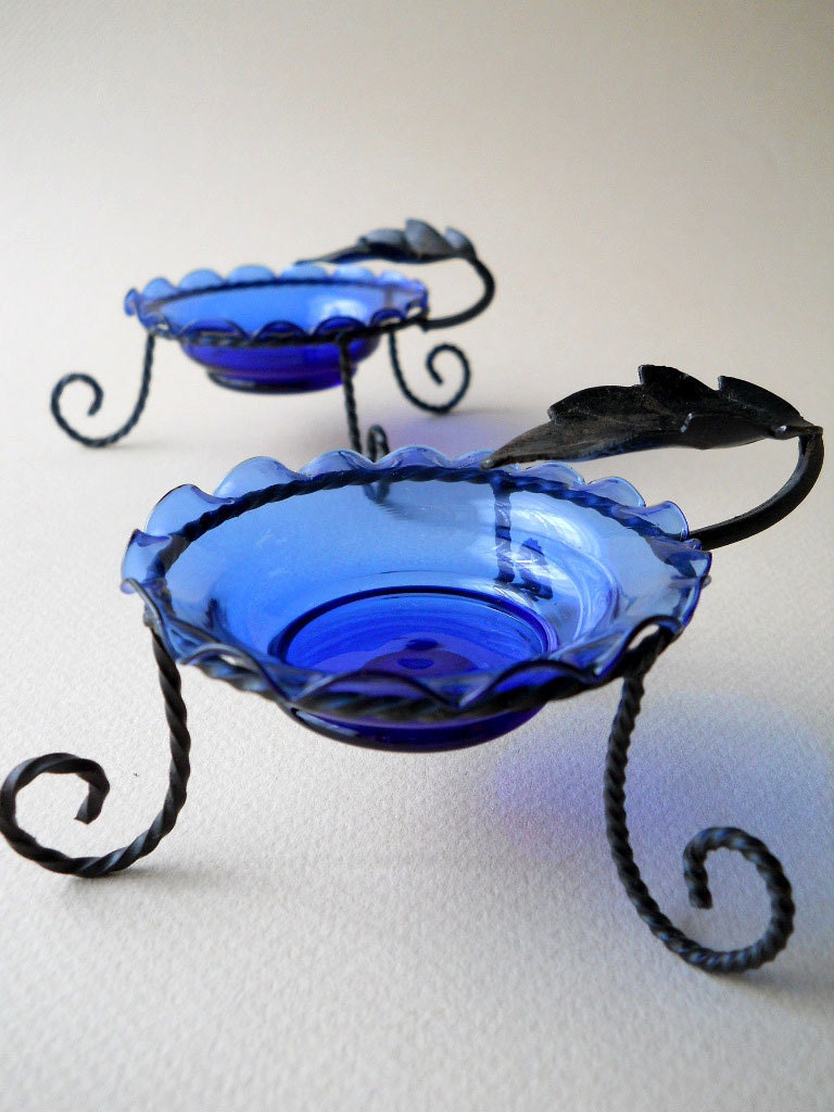 Vintage Cobalt Blue Murano Ash Trays