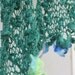 Hand Knit Shawl made of Hand Spun Hand Dyed Yarn in Shades of Green, Rustic Argentina Wool