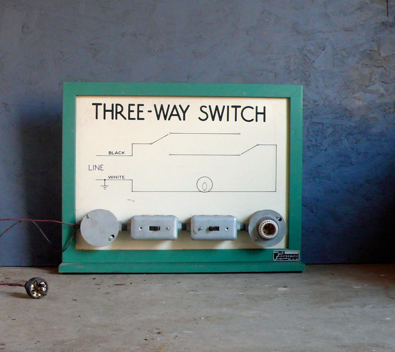 Vintage Classroom Science Study Model made by Electromatic CO. Three-Way Switch.