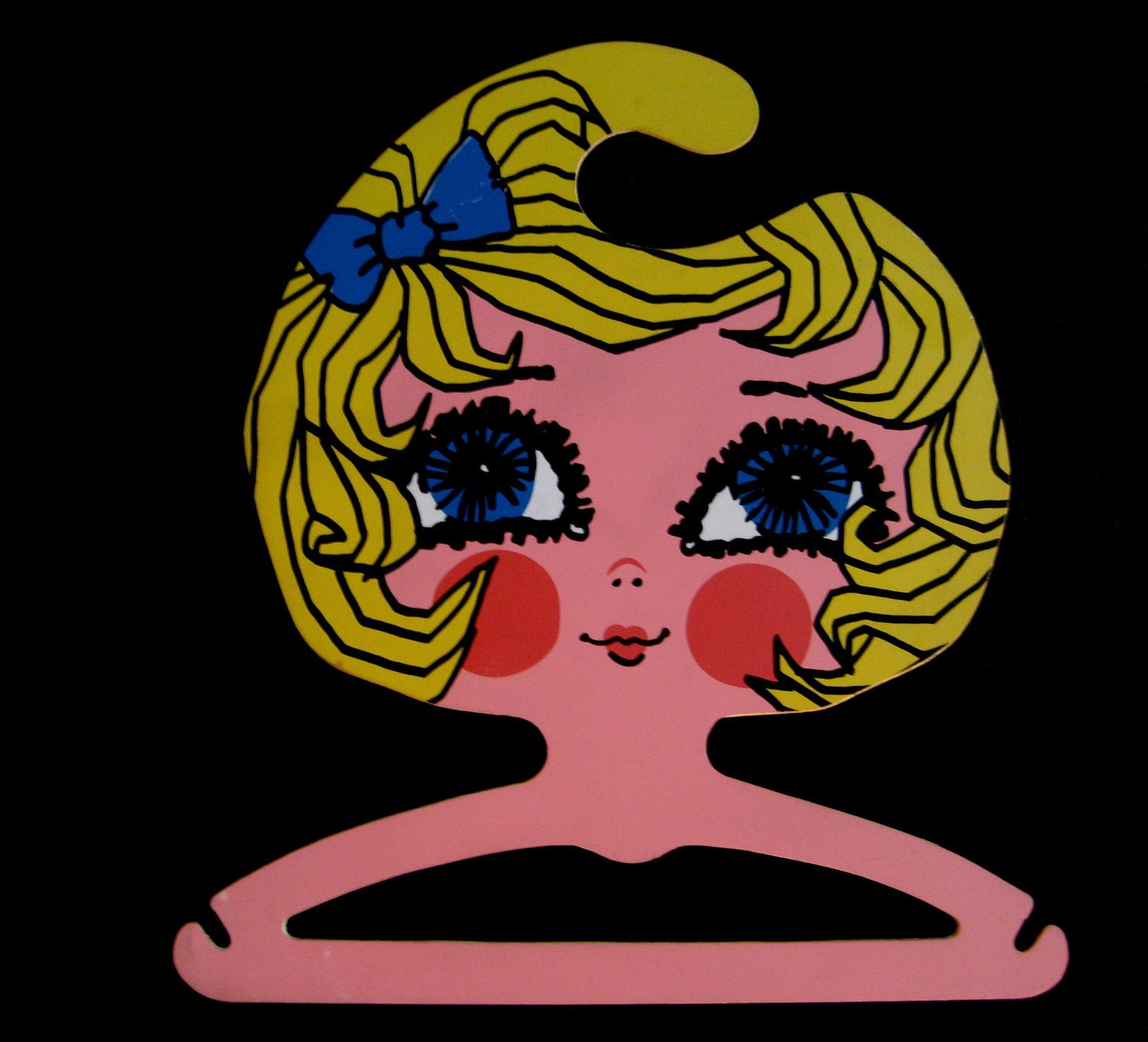 Vintage Doll Face Clothing Hanger 1960's