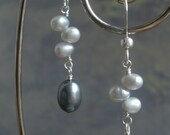 Pale Blue & Warm Gray Freshwater Pearl Earrings on Sterling Silver Earwires - deannaross Pale Blue & Warm Gray Freshwater Pearl Earrings on Sterling Silver Earwires - deannaross