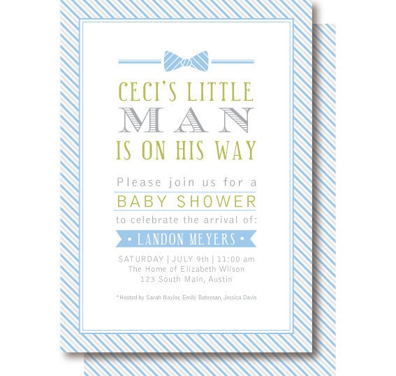 Bow Tie Baby Shower Invitations