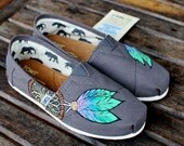 Pink baby blue and lime green Dream Catcher TOMS shoes