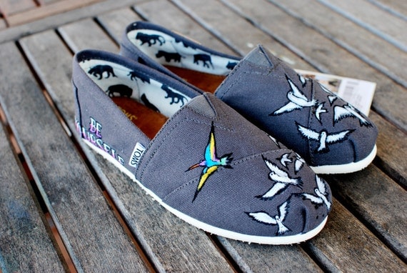 BE YOURSELF custom hand-painted TOMS shoes