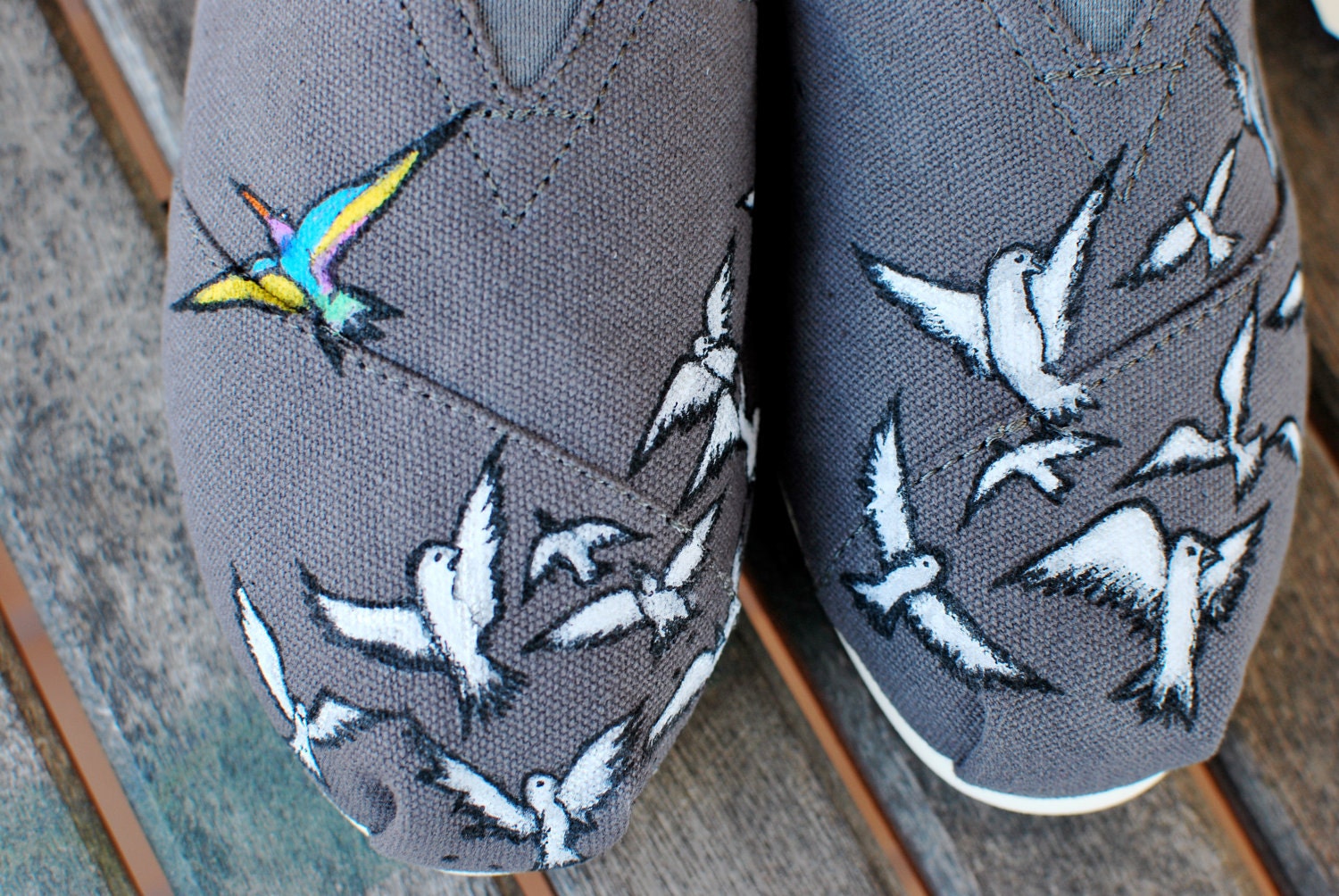 BE YOURSELF custom hand-painted TOMS shoes