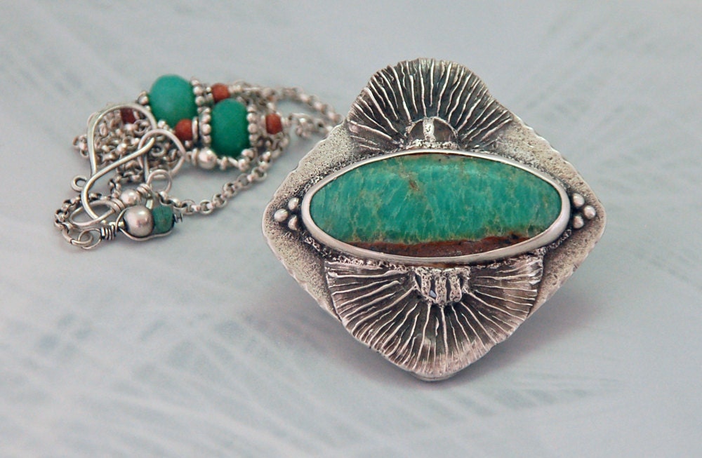 Amazonite Fine Silver Pendant