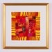 Fine Art Framed Yellow Red Art Quilt: Sunset