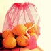 MARKET / PRODUCE BAG in red tulle, with label for bar code - set of 2