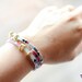 TINNLILY Hand Painted Suede and Brass Hex Nut Triple Wrap Bracelet