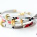 TINNLILY Hand Painted Suede and Brass Hex Nut Triple Wrap Bracelet