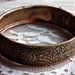Antiqued Brass Cuff Bracelet - Intricate Flower Pattern