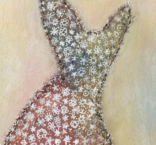 Rabbit Flower Crazy art print - folk modern animal art - Great gift idea - wall decor