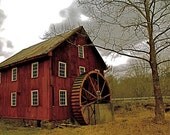 Country Photography, Rustic Decor, Watermill, Red, Brown, Dark Red, Rustic, Country Decor, West Virginia - APCphotocreations