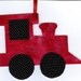 Personalized train Christmas tree ornament fabric handmade appliqued