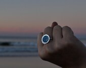Scorpio Zodiac Constellation Titanium and Silver Mini Moon Ring - Star Map Design