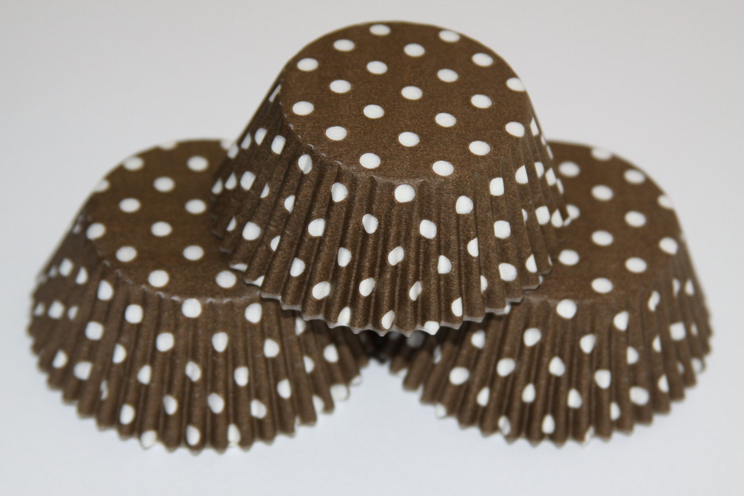 50 Brown and White Polka Dot Baking Liners Il_570xn