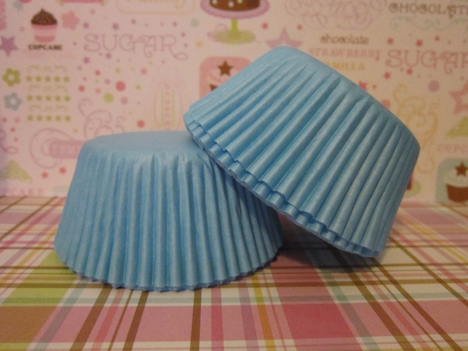 50 Light Blue Standard Cupcake Baking Liners Il_570xn