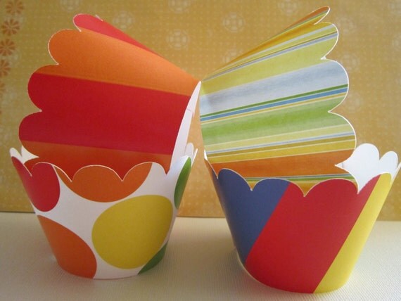 12 Standard Size Sesame Street Bert & Ernie Inspired Cupcake Wrappers Il_570xn