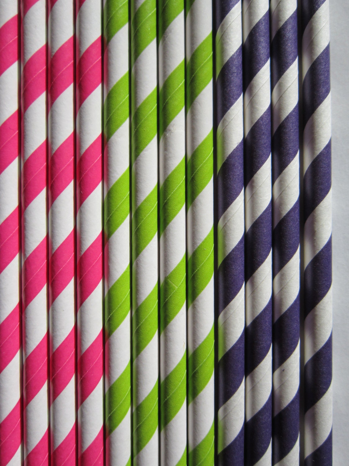 24 Hot Pink Lime Green Purple Fairy Princess Vintage Retro Paper Drinking Straws Il_570xn