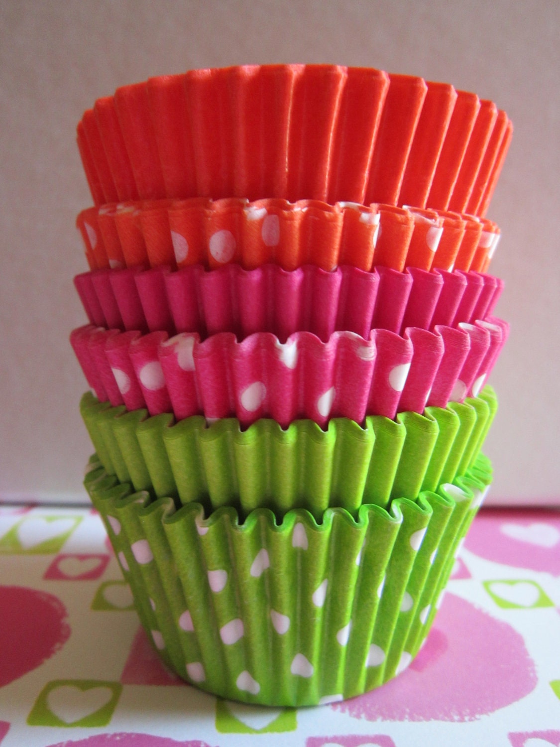 60 Lime Green Orange Hot Pink Standard Baking Liners Il_570xn