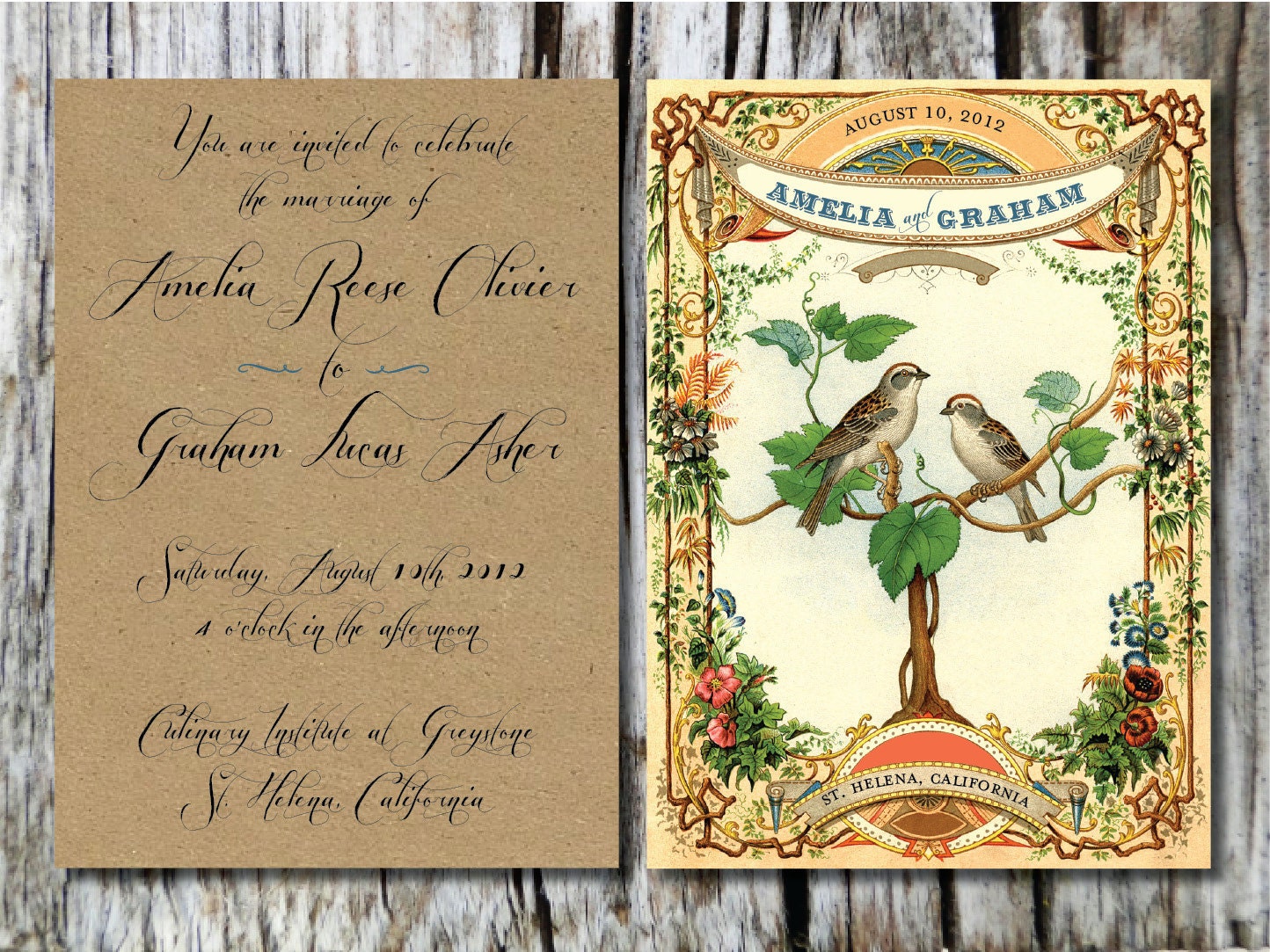 Vintage Bird Invitations