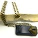 Recycled IMac Keyboard Computer Necklace, Enter Key,Bronze Heart Lock