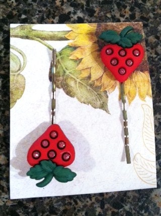 Strawberry Bobby Pins