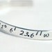 Latitude and Longitude Bracelet Cuff - Coordinates - Cuff Bracelet in Sterling Silver