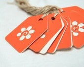 Gift tag Orange Flower price tags. Set of 15.