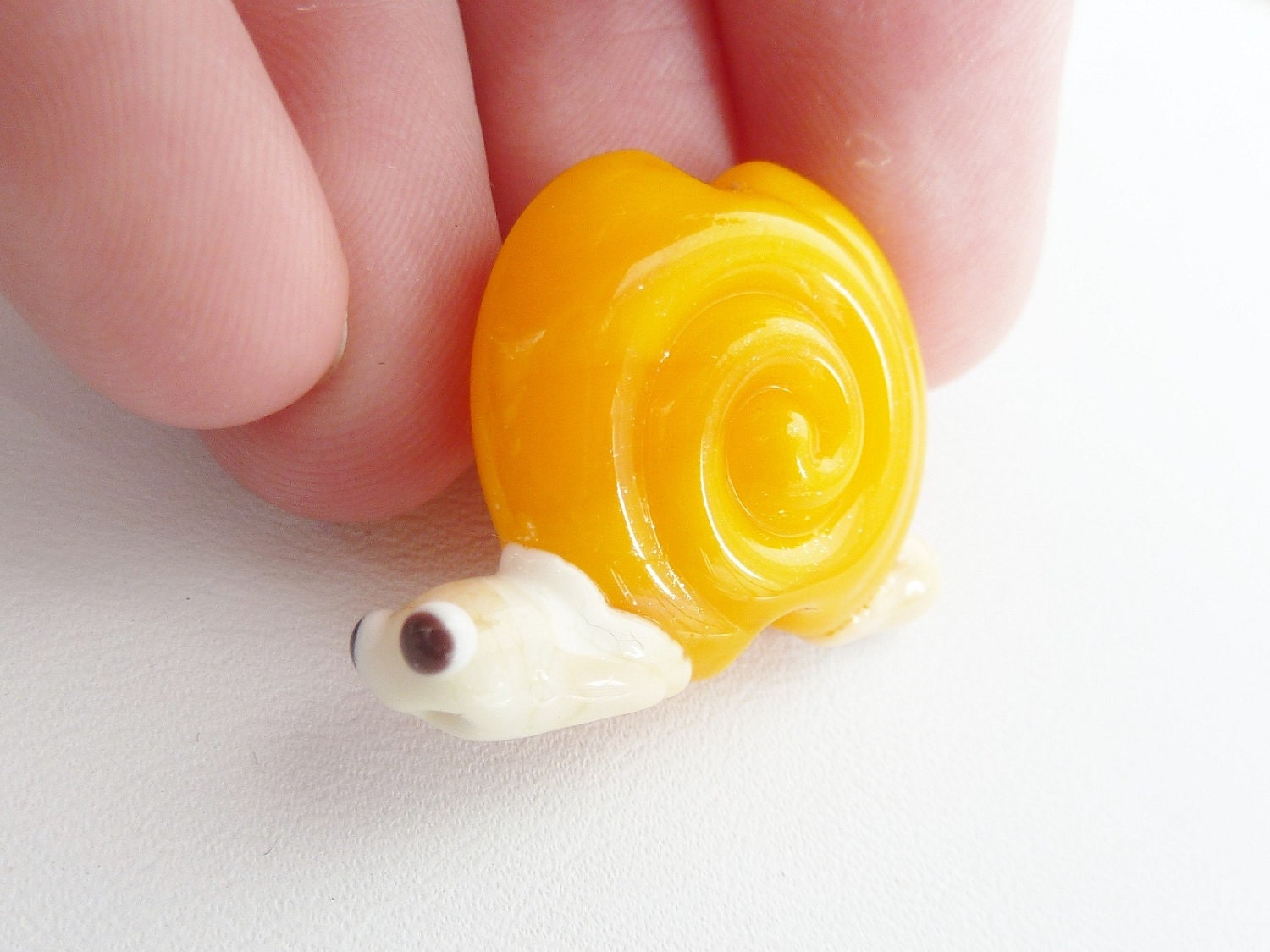 SALE 10% OFF handmade lampwork glass bead, sonny the snail