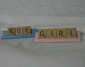 CHOOSE YOUR NAME - Vintage Scrabble Tiles Baby Shower Party Favor, Dresser Decor or Gift for Mom-To-Be - Also Birthday Party Favors