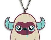SALE - Little TOMO - Tomo's yeti Tomo, Kawaii Necklace Charm