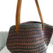 1970s-1980s Vintage Jute Pink and Teal Bucket Bag
