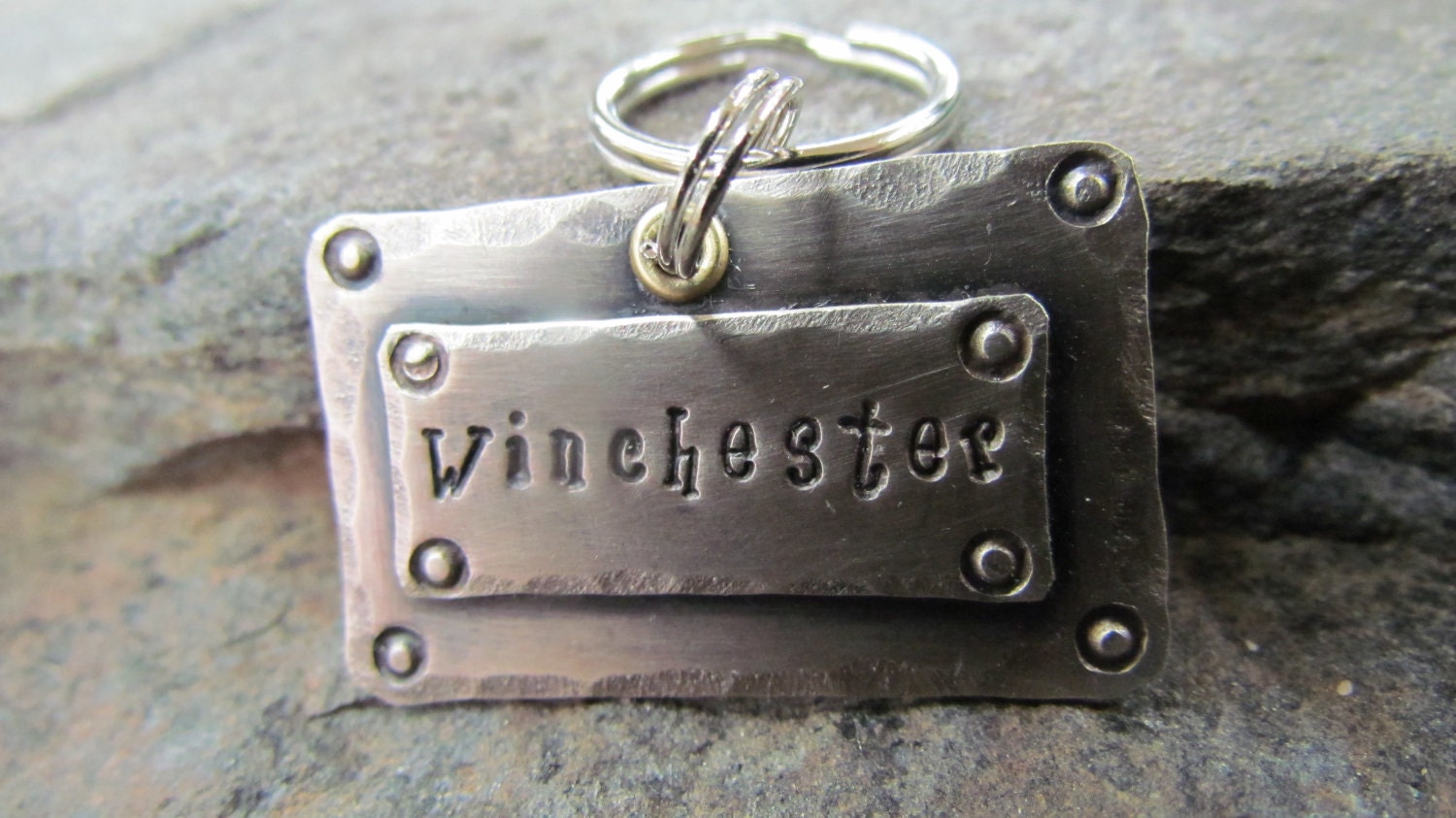 Pet ID Tag - Pet Tag - Dog Tag - Classic Two Piece Nickel/Silver Hand Stamped and Engraved