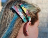 SOUND EFFECTS Comic Book Barrette / Hair Clip Set of 2