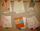 Set of six hand stamped encouragement cards with religious sayings
