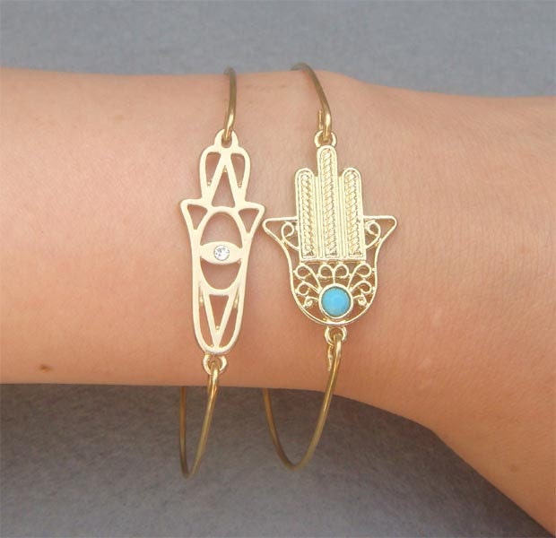 Hands Bangle 2 Bracelet Set