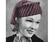 1930s Hat with Tassel and Popcorn Stitch  - Crochet PDF pattern 0307