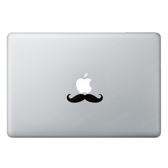 Mustache - Apple Macbook Decal Macbook Sticker Macbook Air Pro Decal iPad iPad2